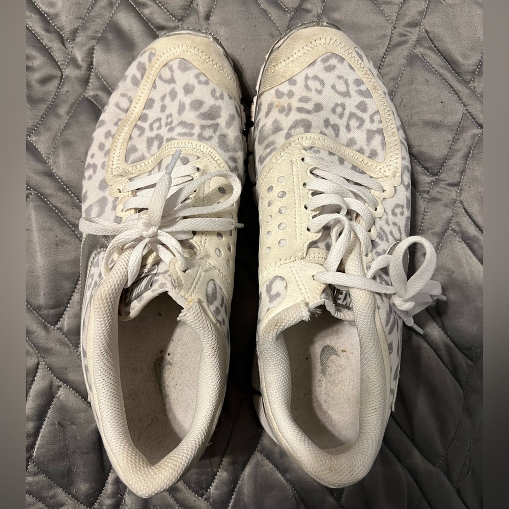 White Leopard Print Nikes